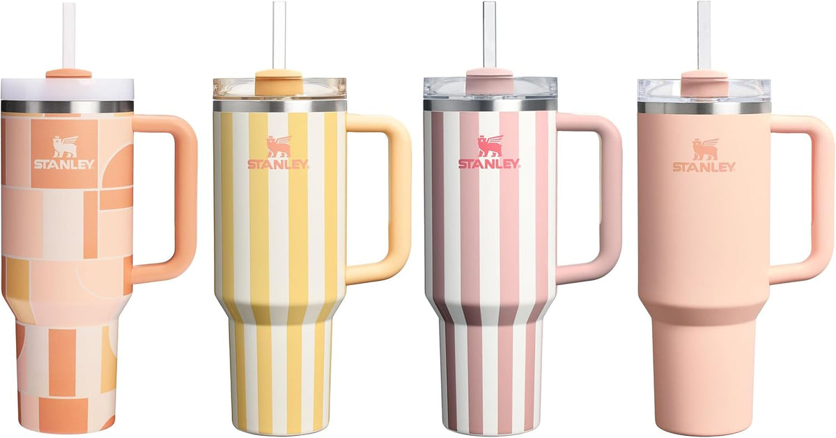 STANLEY Quencher H2.0 FlowState Tumbler SA2607-02(Lemon Stripes) Tumbler Apricot