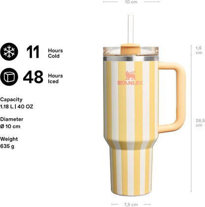 STANLEY Quencher H2.0 FlowState Tumbler SA2607-02(Lemon Stripes) Tumbler Apricot