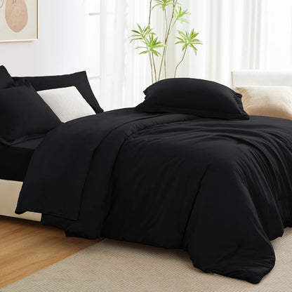 Solid Duvet Cover-Black Bed Sheets Apricot