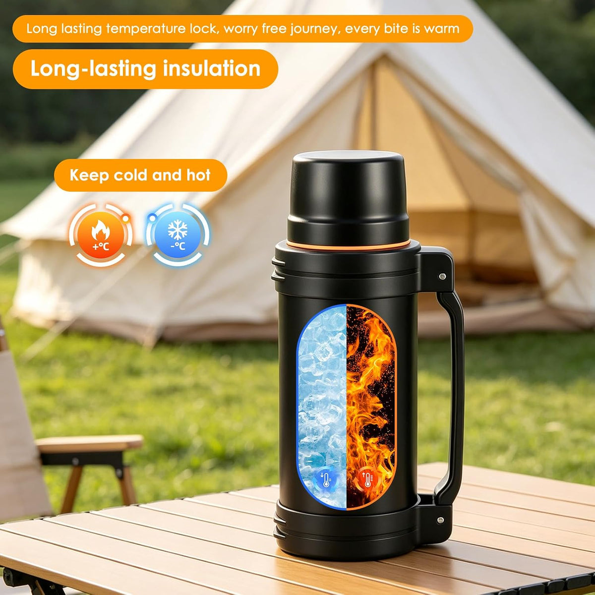 2L Large Capacity Flasks for Hot and Cold Drinks SA2607-19 Blue Apricot