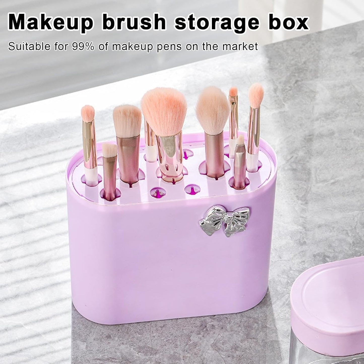 3 in 1 Makeup Brush Cleaning Box-Lilac Cosmetic Organizer Apricot