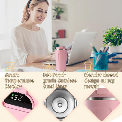 510ML Thermo Coffee Mug with Hermetic Temperature (SA2510-074)Pink Tumbler Apricot