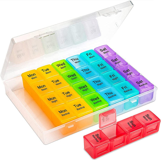 28 Grids Pill Container Pill Box Holder-SA2408-198 Pillboxes Apricot