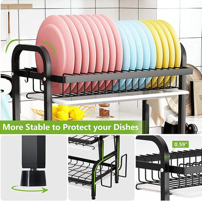 3-Tier-Dish Drying Rack & Utensil Holder(15256) Dish Rack Apricot