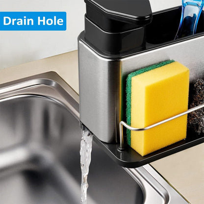 1PC Multi-Function Soap Dispenser with Storage Rack-SA2411-44 Spice and sugar Jar Apricot