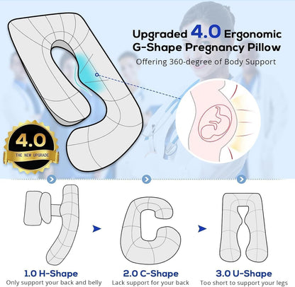 U Shaped Pregnancy Pillows for Sleeping(Assorted) Apricot