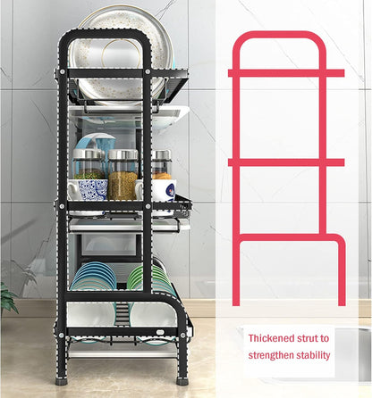 3-Tier-Dish Drying Rack & Utensil Holder(15256) Dish Rack Apricot