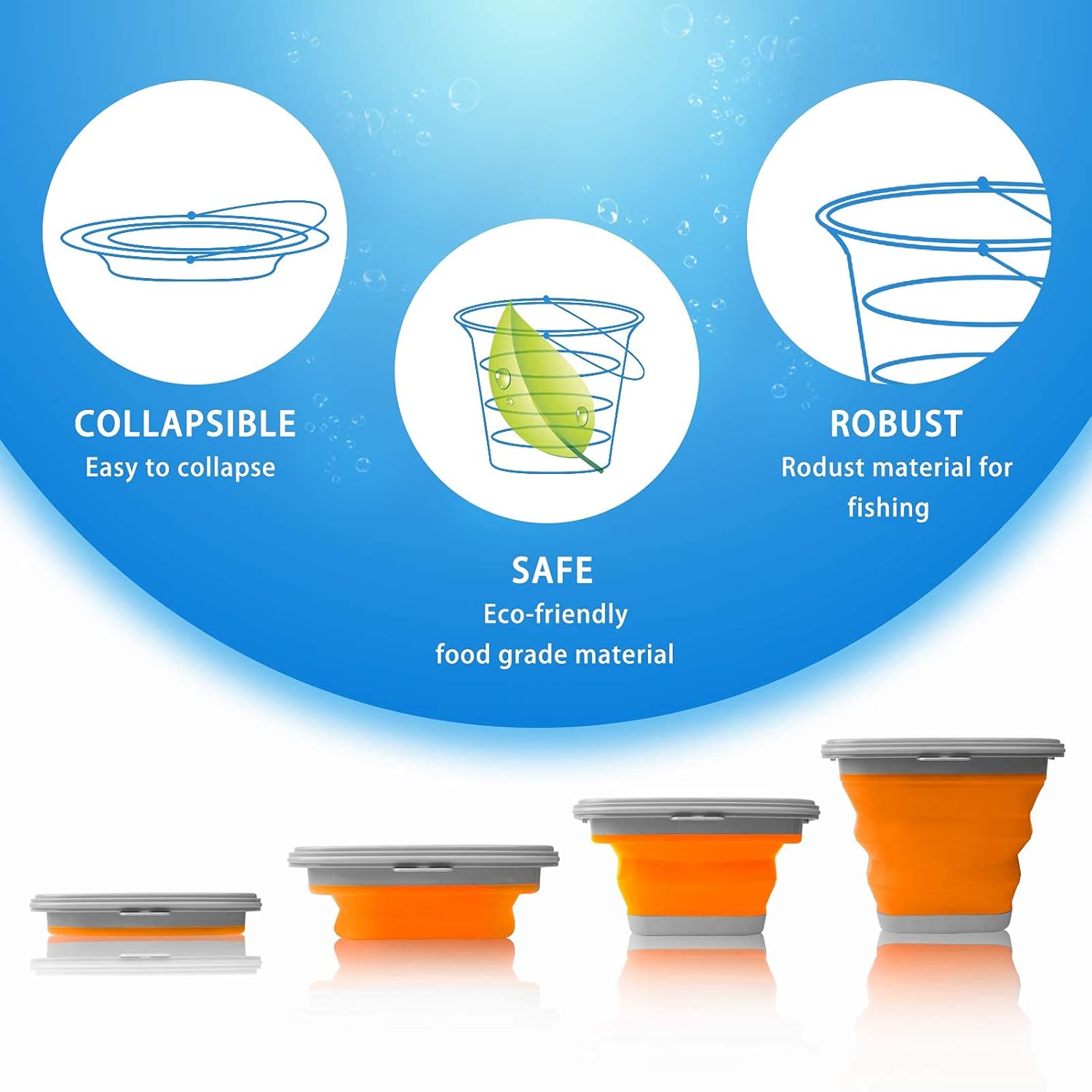 10L Collapsible Water Bucket-SA2411-60(Slush) Apricot