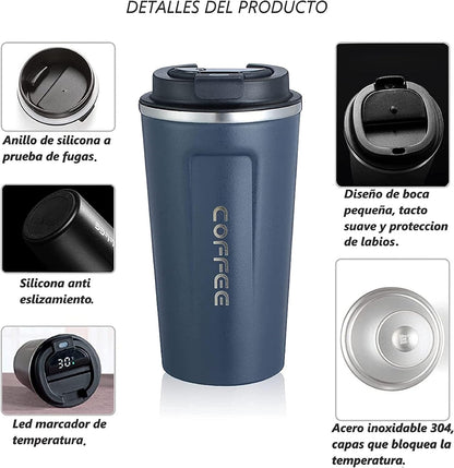 510ML Thermo Coffee Mug with Hermetic Temperature (SA2510-074)Azul Blue Tumbler Apricot