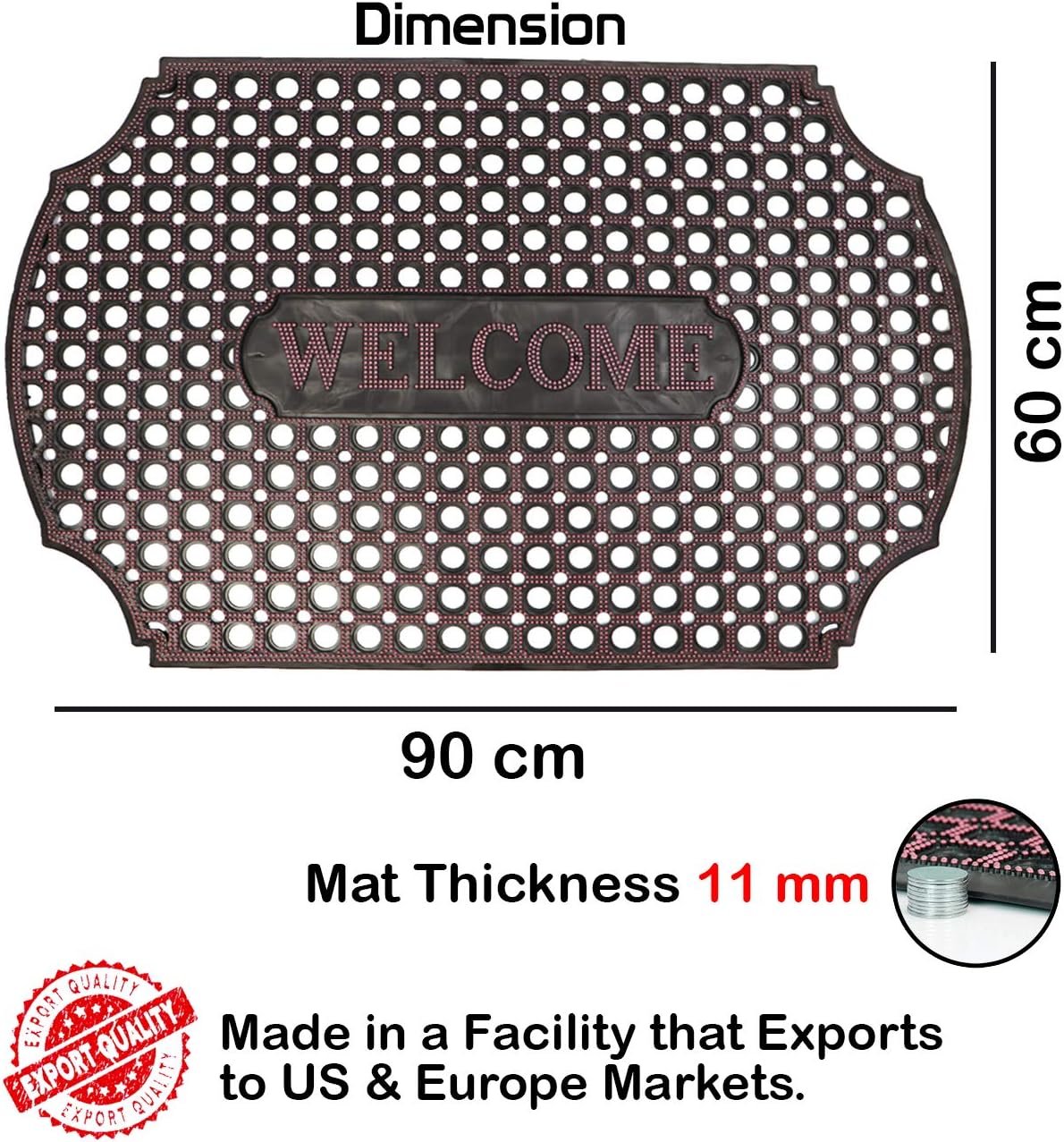Outdoor Indoor Antislip Door Mat-SA2553-large Door Mats Apricot