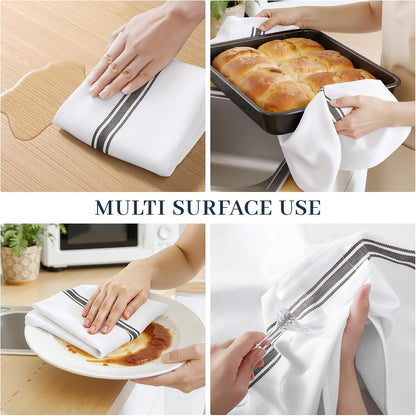 100% Cotton Kitchen Towels & Napkins 6 Pack- GREY Apricot