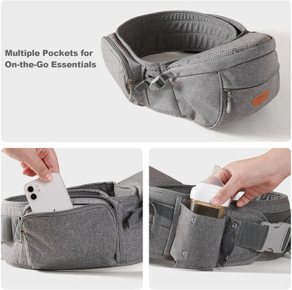 Baby Hip Seat With Adjustable Belt and Pocket-SA2408-182(Grey) Blankets Apricot