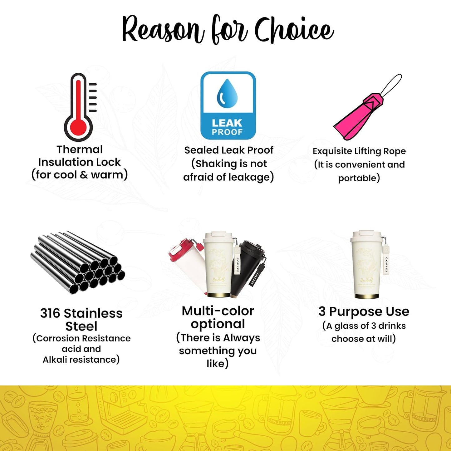 Stainless Steel Coffee Mug (SA2510-080) Tumbler Apricot