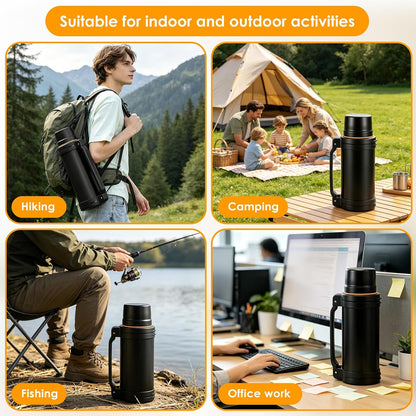 2L Large Capacity Flasks for Hot and Cold Drinks SA2607-19 Black Apricot