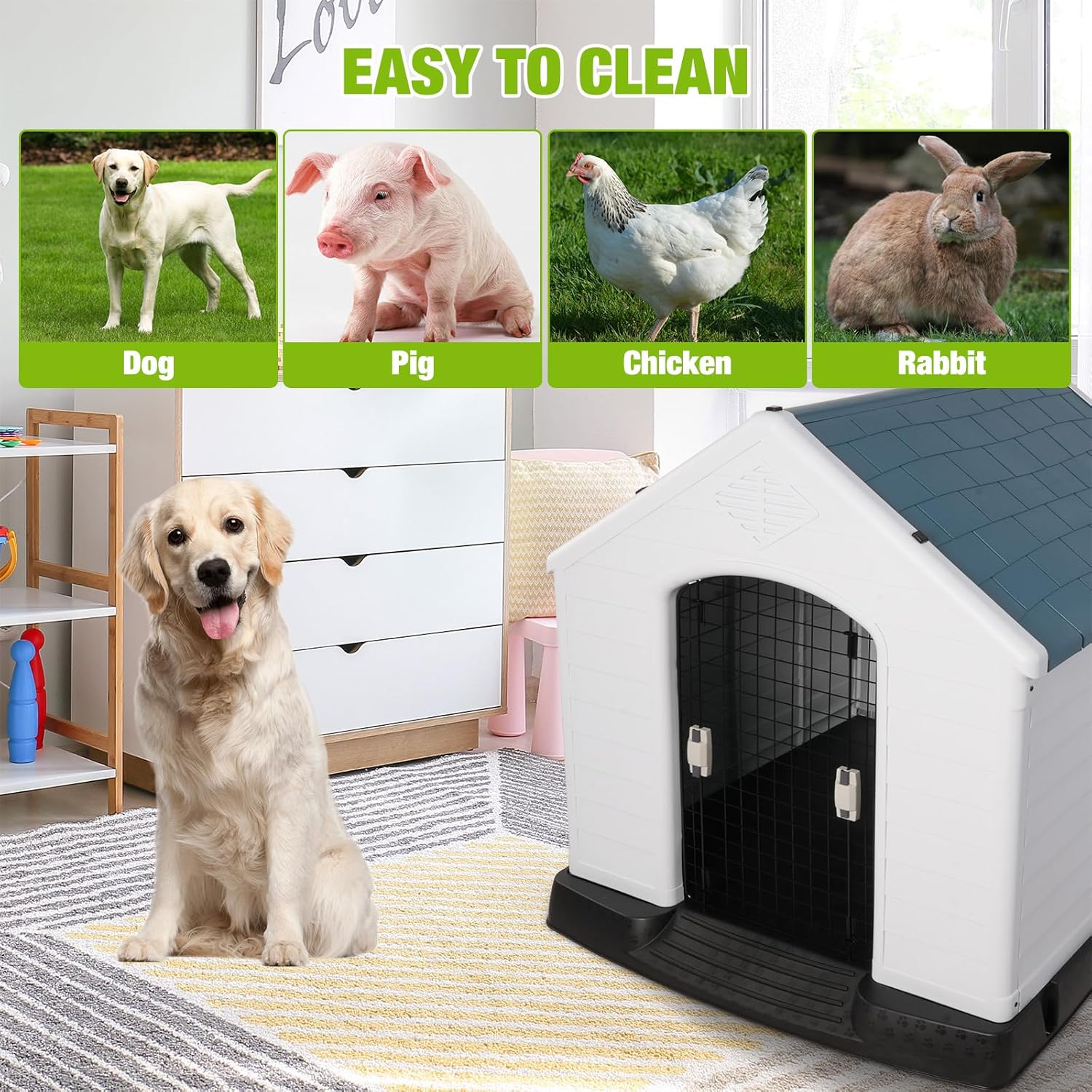 Indoor & Outdoor Pet House-SA2408-320 Mirror Apricot