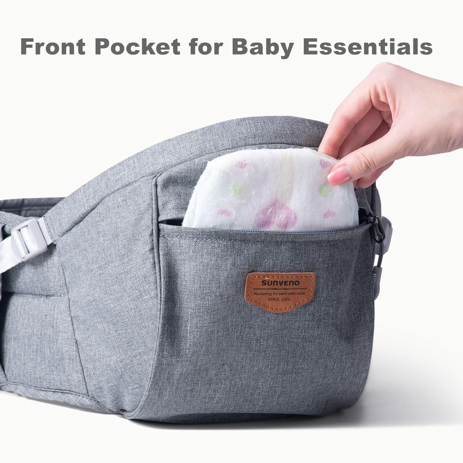 Baby Hip Seat With Adjustable Belt and Pocket-SA2408-182(Grey) Blankets Apricot