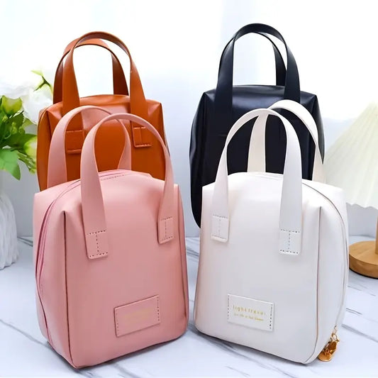 1PC Women's Faux Leather Cosmetic Bag(SA2405-139) Ladies Bag Apricot