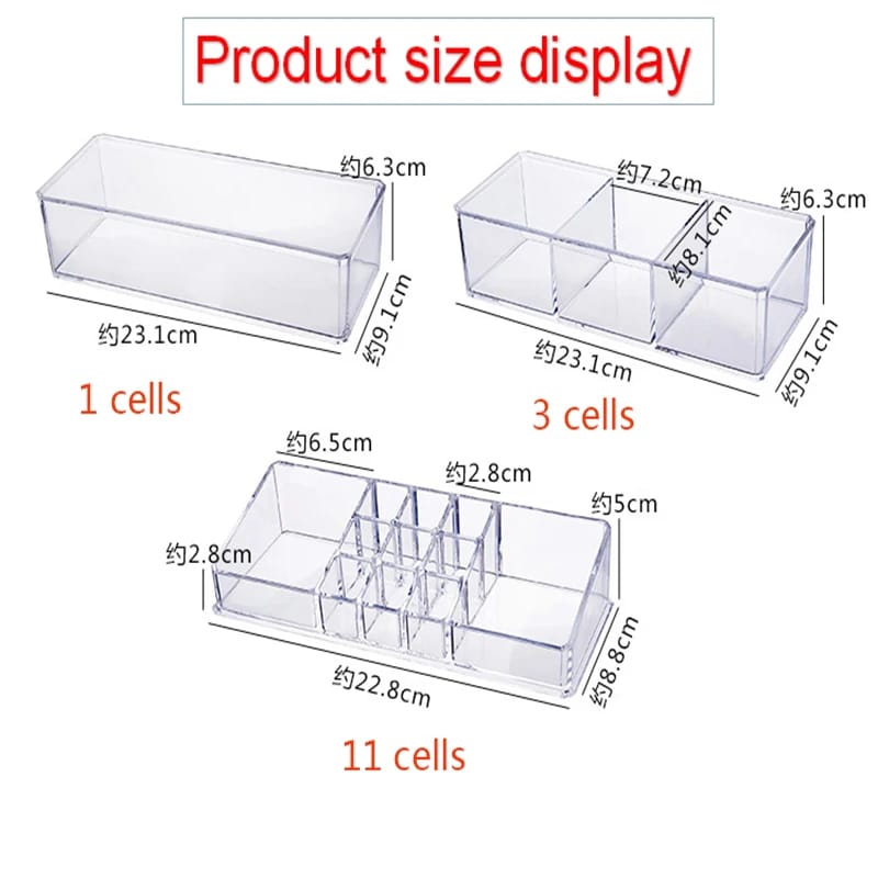 Acrylic 2 Drawer Makeup Organizer-(5362)Transparent Cosmetic Organizer Apricot