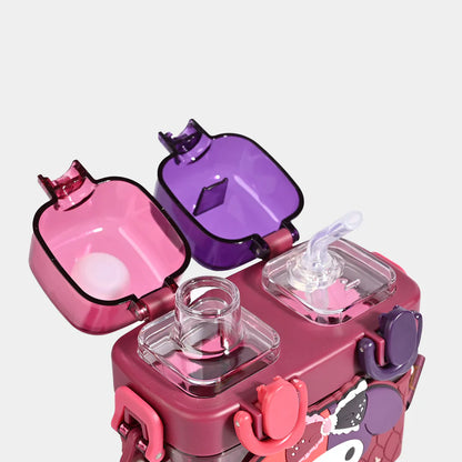 2IN1 PARTITIONED WATER BOTTLE FOR KIDS (SA2510-149)Mini RED Apricot