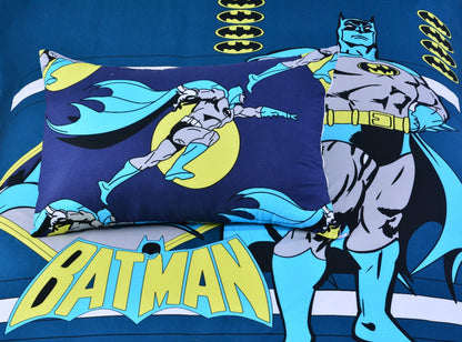 2Pcs Digital Printed Single Bed Sheet- Batman single bed sheet Apricot