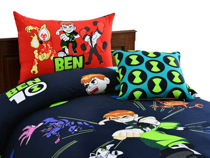 2Pcs Digital Printed Single Bed Sheet- Ben10 single bed sheet Apricot