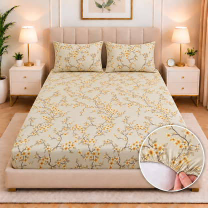 Cotton Fitted Bed Sheet- Primerose