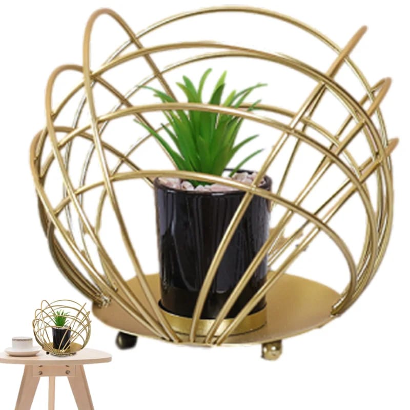 Cactus Metal Pot Stand-Golden(SA2405-153) Candle Stand Apricot