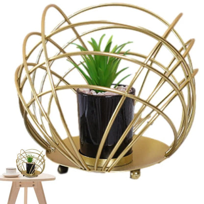Cactus Metal Pot Stand-Golden(SA2405-153) Candle Stand Apricot
