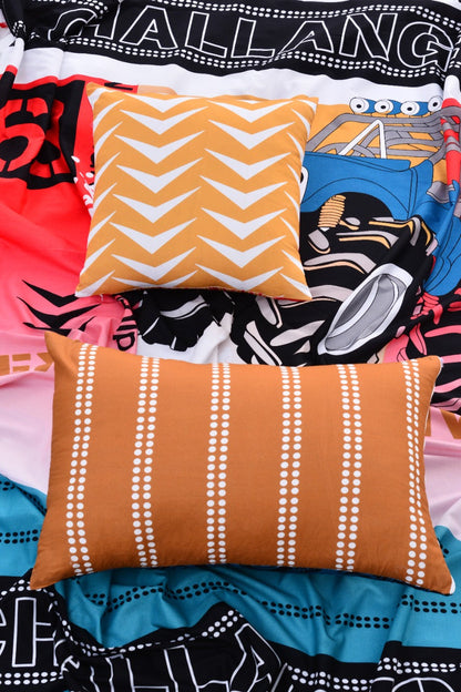 2Pcs Digital Printed Single Bed Sheet- Challanges single bed sheet Apricot