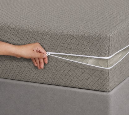 Zipper Mattress Cover Printed- MT-03 Protectors Apricot