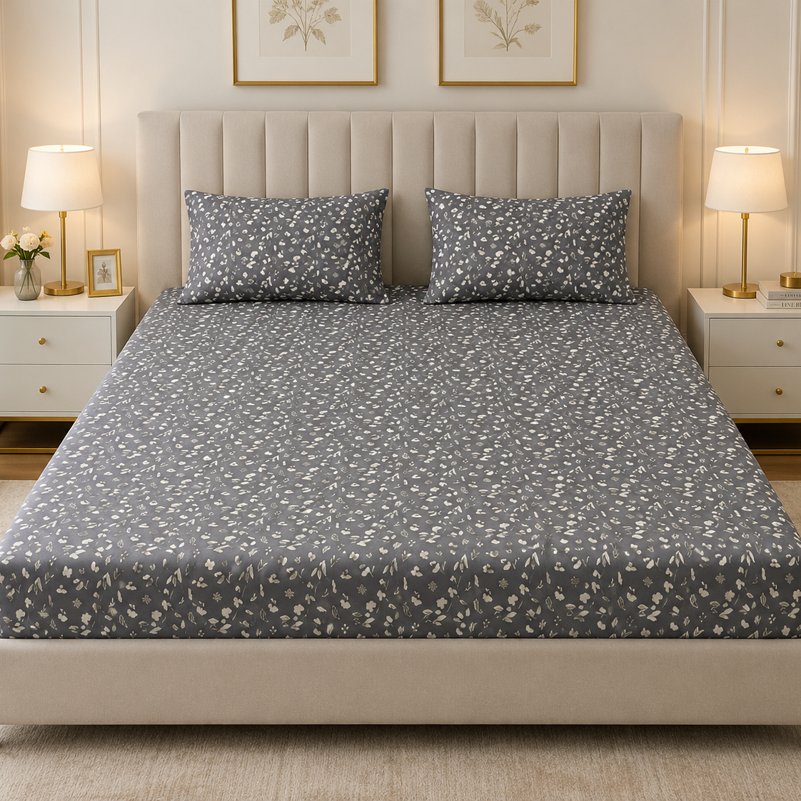 Fitted Bed Sheet- PFT0287 Fitted Sheets Apricot