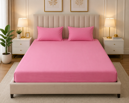 Fitted Bed Sheet- PFT0290 Fitted Sheets Apricot