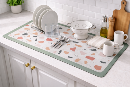AntiSkid Dish Drying Heat & Water Protector Mat-SA-2553-Art Rugs Apricot