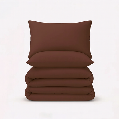 Solid Duvet Cover-Brown Bed Sheets Apricot