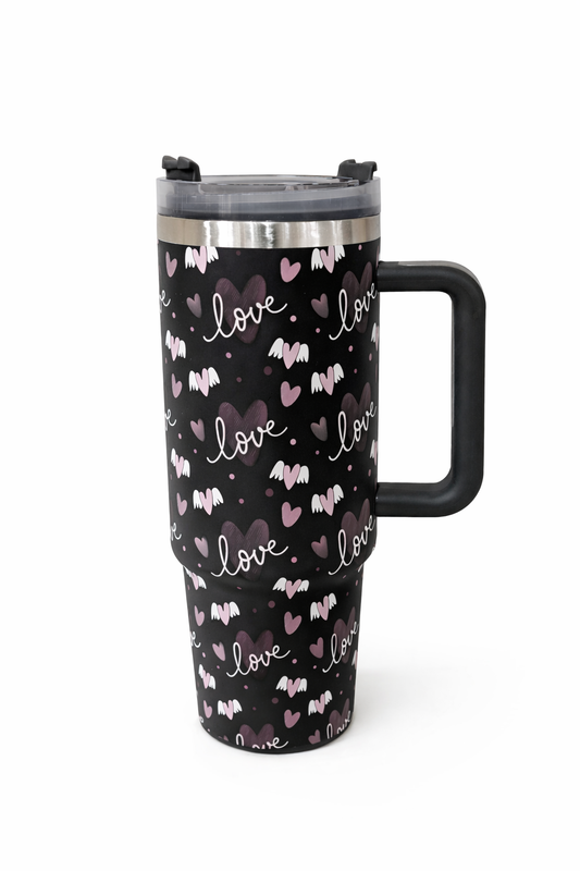Stanley Quencher H2.0 FlowState™ Tumbler 40 OZ-1200ML-LOVE(BLACK) Tumbler Apricot