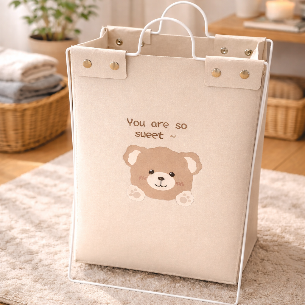 Laundry Basket Cute Cartoon Design (SA2510-106) Apricot