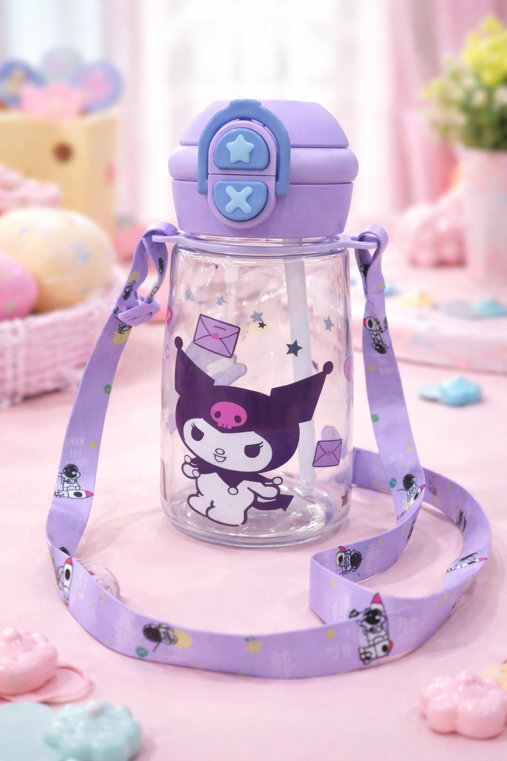 Cute Cartoon Water Bottle (SA2510-147)Purple Apricot