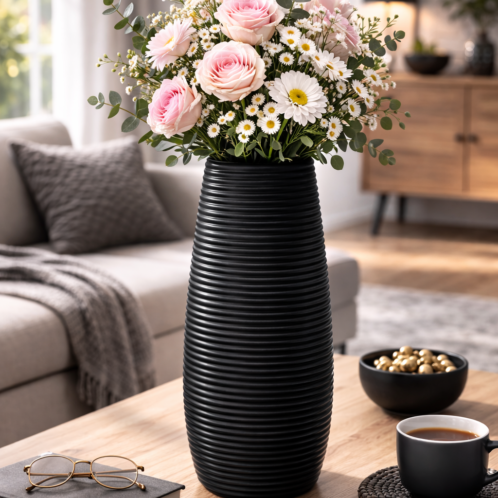 2PCs Nordic Style Vase Container (SA2510-097)Black Apricot