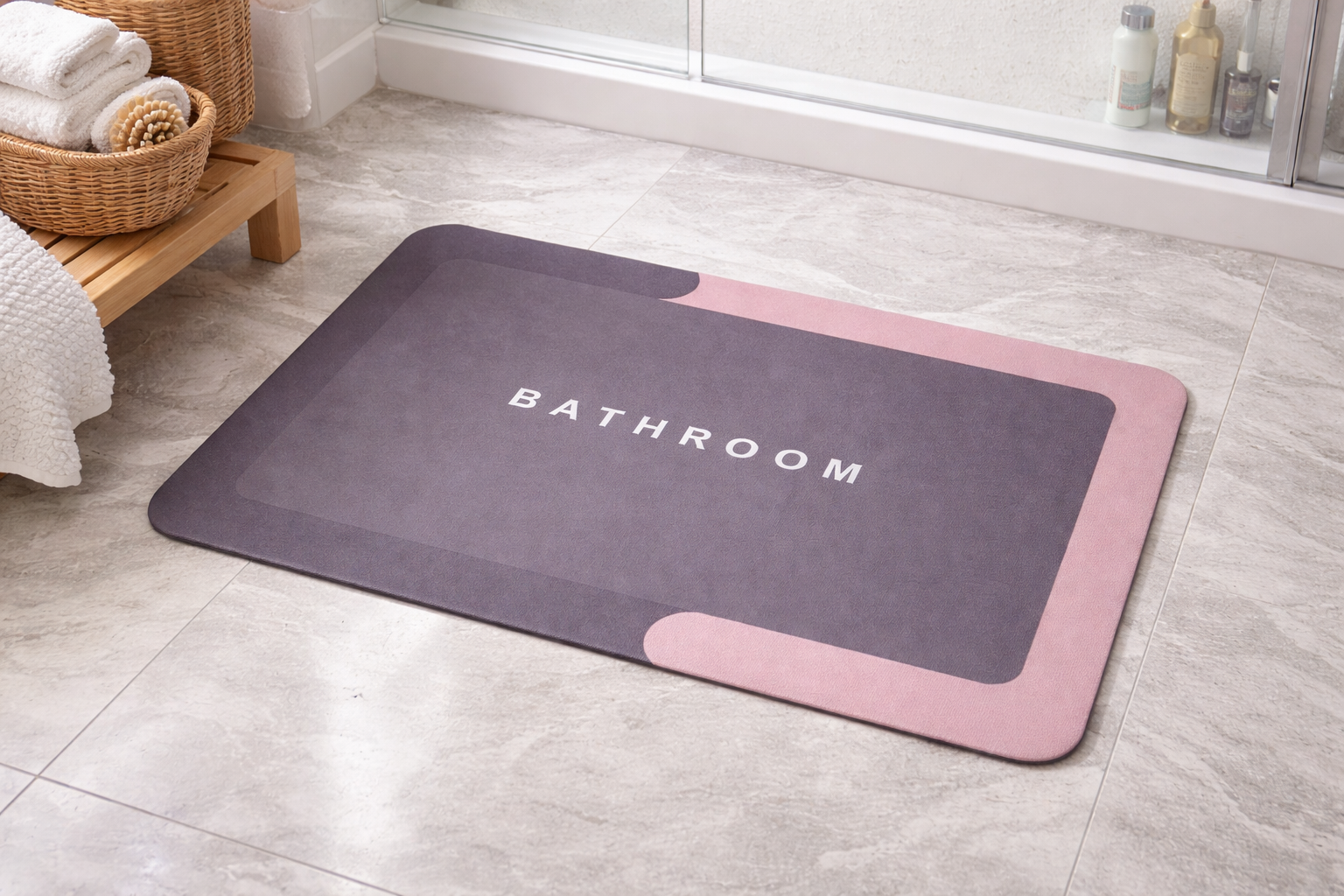 Water Absorbent Anti slip Bath mat(SA-2553-16)RED Bath Mats Apricot