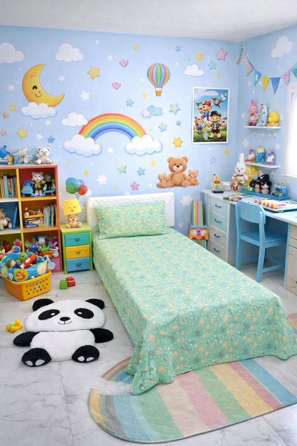 2Pcs Single Bed Sheet-Mini Elephant single bed sheet Apricot