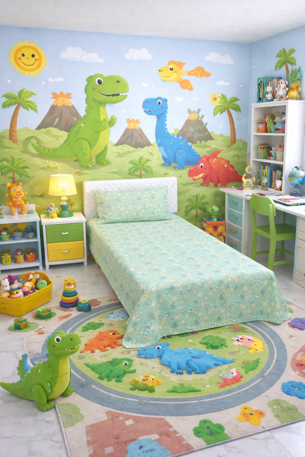 2Pcs Single Bed Sheet-Mini Elephant single bed sheet Apricot