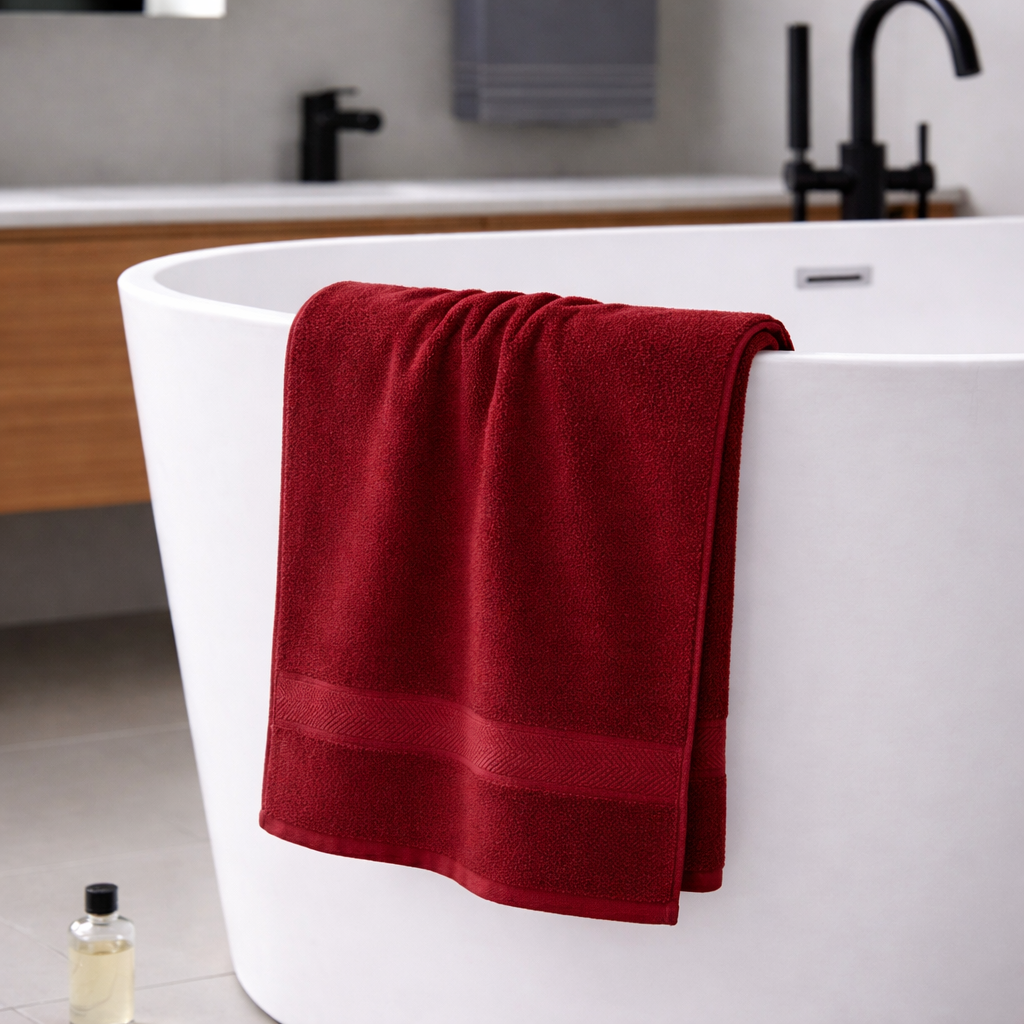 1 PC Bath Towel-Red Bath Towels & Washcloths Apricot