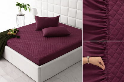 Quilted Waterproof Mattress Protector-Plum Protectors Apricot