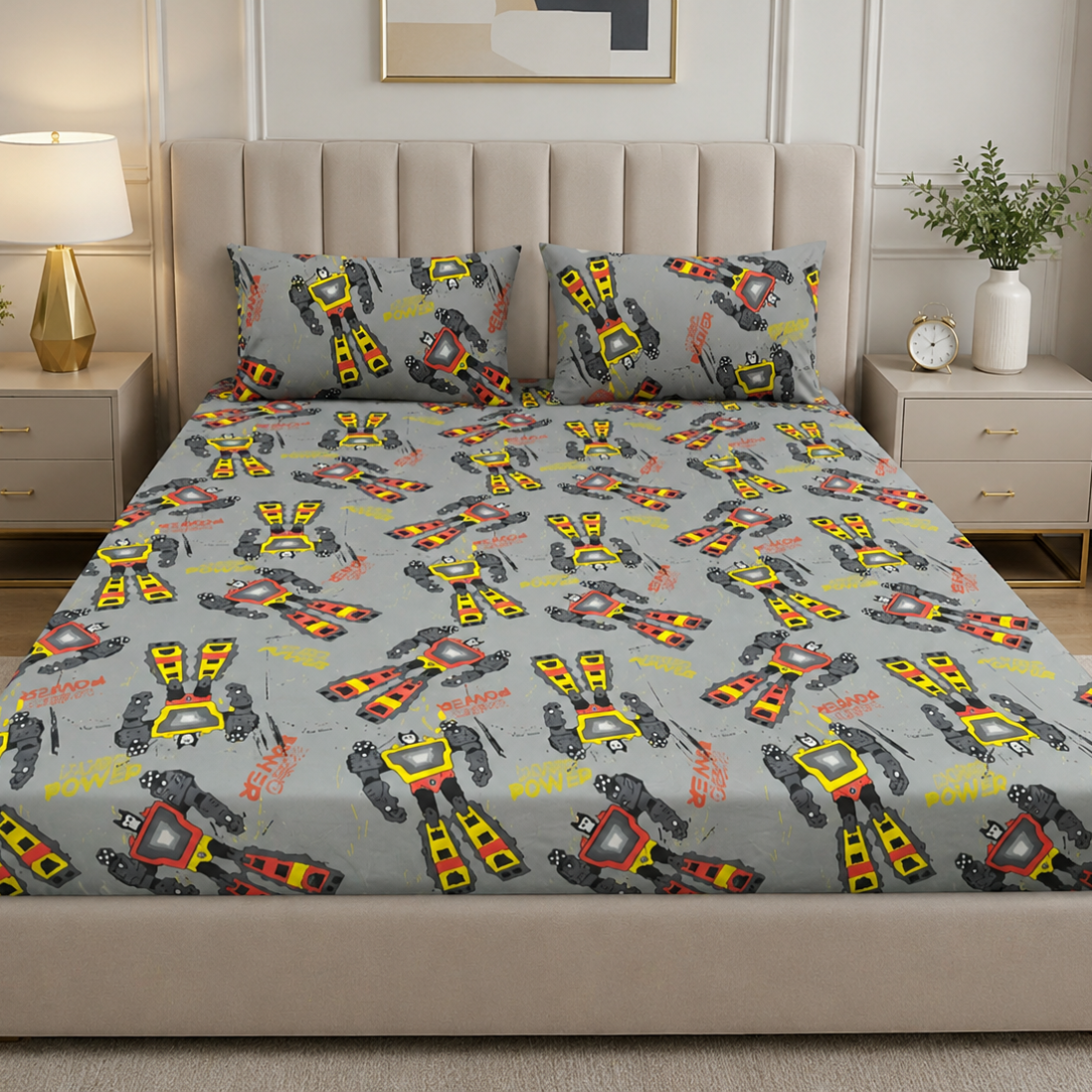 Fitted Bed Sheet- PFT0258 Fitted Sheets Apricot
