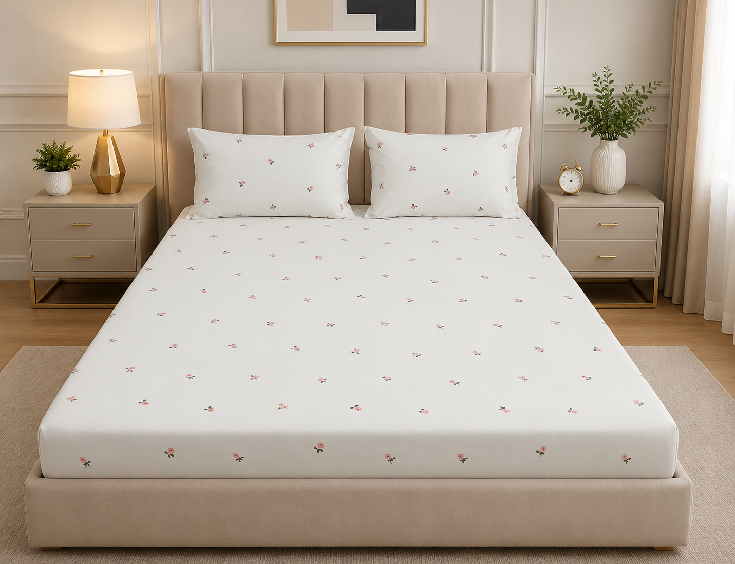 Fitted Bed Sheet- PFT0257