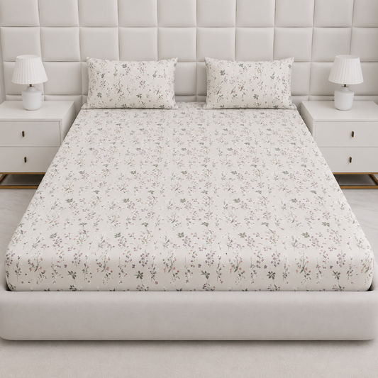 Fitted Bed Sheet- PFT0262 Fitted Sheets Apricot