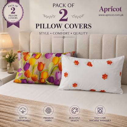 Printed Pillow Covers Pack of 2- PC0065