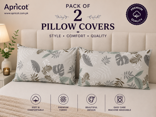 Printed Pillow Covers Pack of 2- PC0089 cushions Apricot