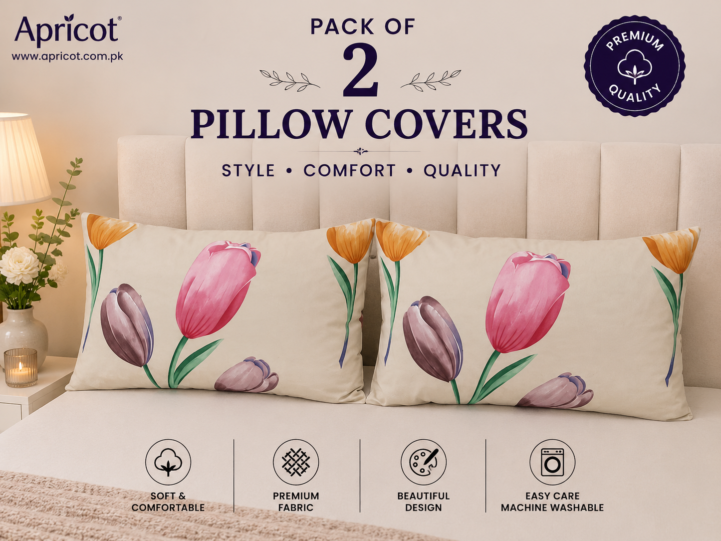 Printed Pillow Covers Pack of 2- PC0092