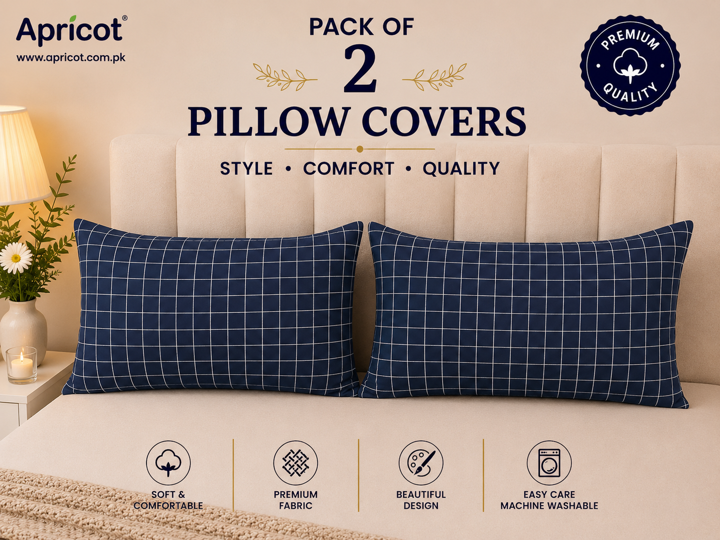 Printed Pillow Covers Pack of 2- PC0099